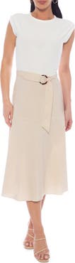 TASH AND SOPHIE Cap Sleeve Midi Dress