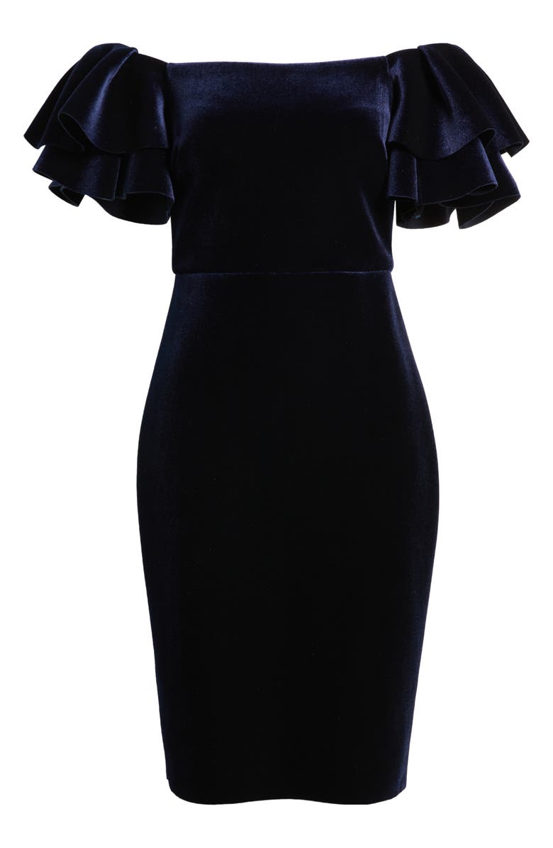 Eliza J Off the Shoulder Ruffle Cocktail Dress, Alternate, color,