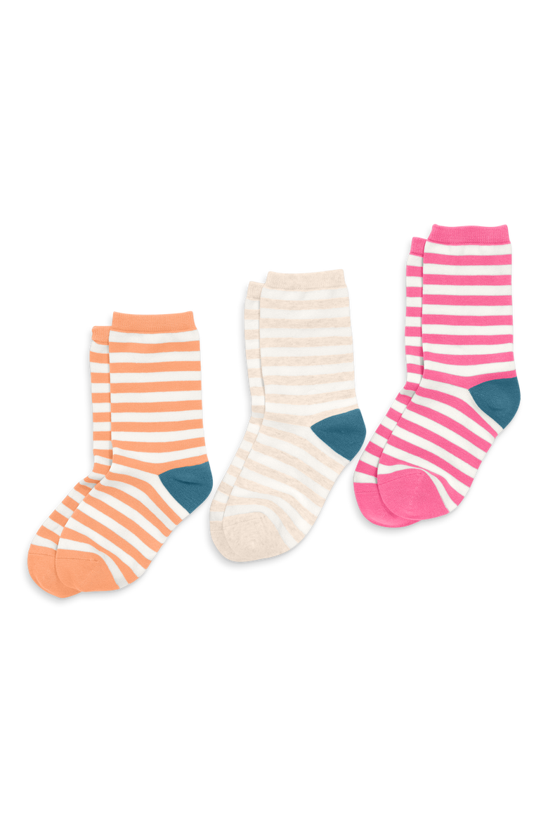Kids Crew Sock 3-Pack In Stripe, Main, color, Bubblegum Mix