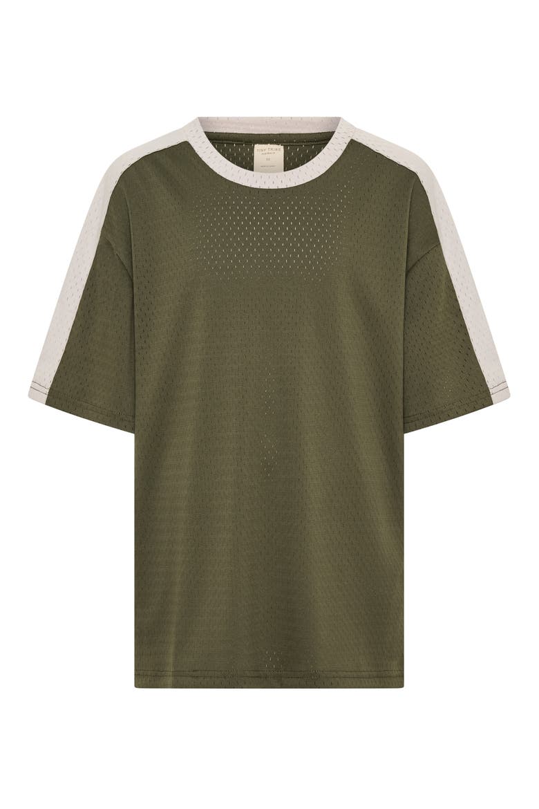 Kids' Segment Shoulder Mesh T-Shirt, Main, color, GREEN