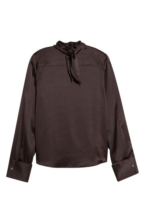 Rhodes Long Sleeve Stretch Silk Top