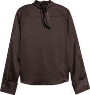 STAUD Rhodes Long Sleeve Stretch Silk Top