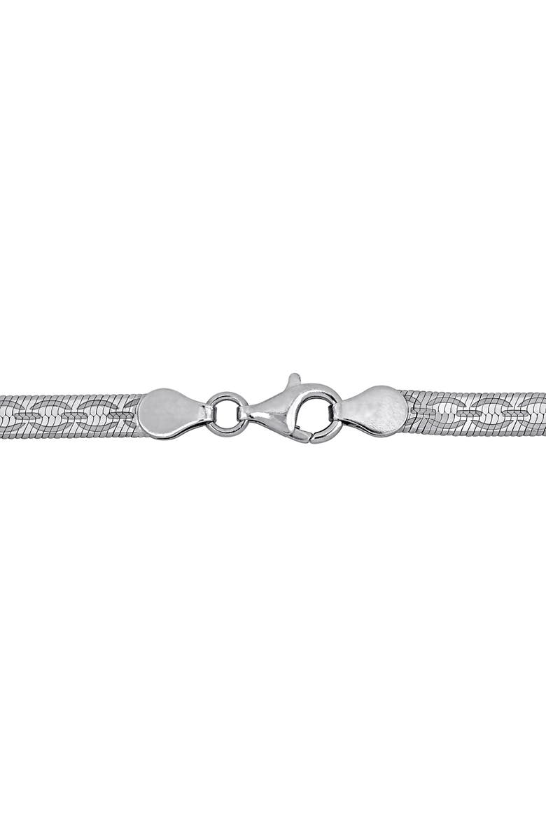 DELMAR Herringbone Necklace, Alternate, color, Silver