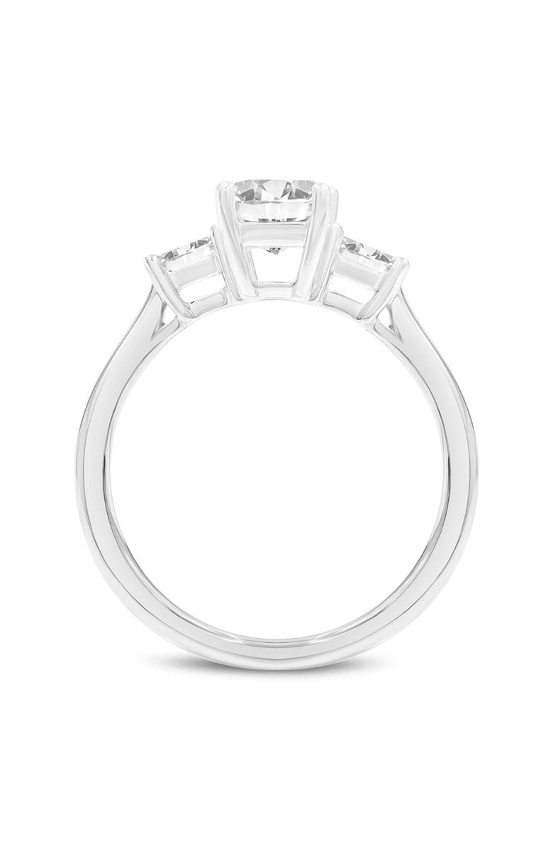 LuvMyJewelry Ophelia 14K White Gold Emerald Cut & Baguette Lab Grown Diamond Three Stone Engagement Ring - 1.7 ctw, Alternate, color, 14K White Gold