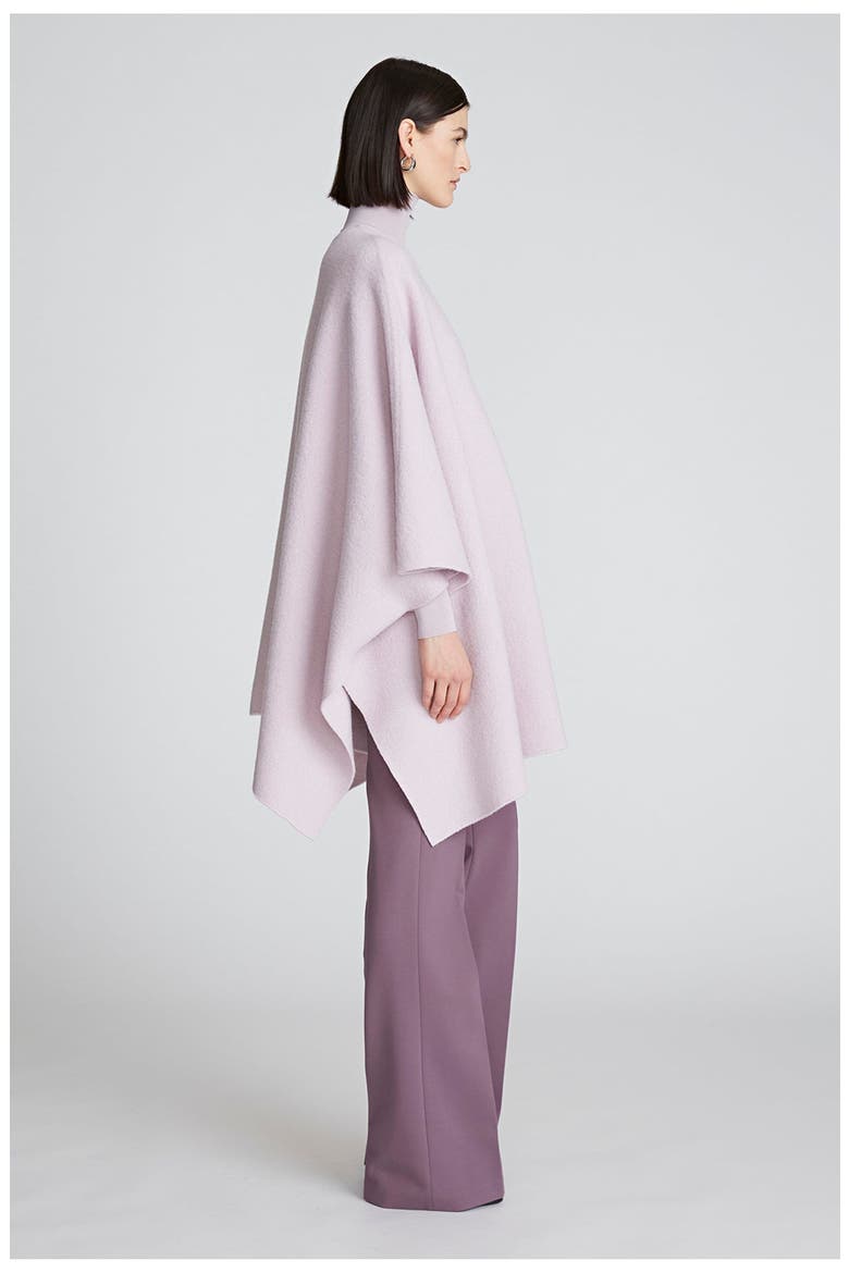 Bridget Poncho In Boiled Wool, Alternate, color, Light Plum