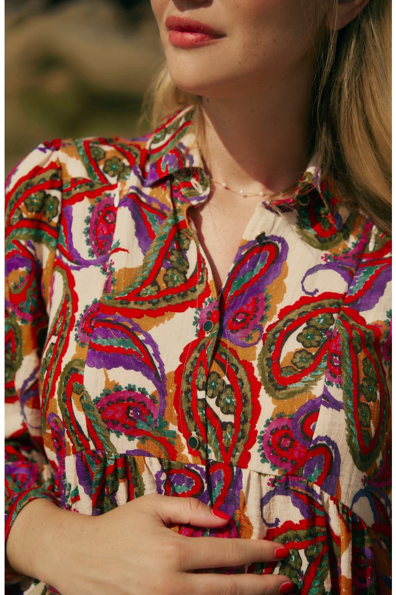 Soledad Maternity and Nursing Shirt Dress, Alternate, color, PAISLEY MUTLI