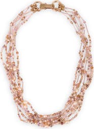 SAACHI Beaded Cluster Statement Necklace