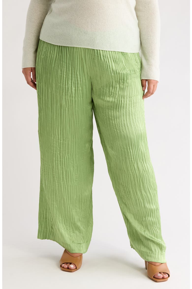 Crushed Plissé Pull-On Pants, Main, color, PISTACHIO
