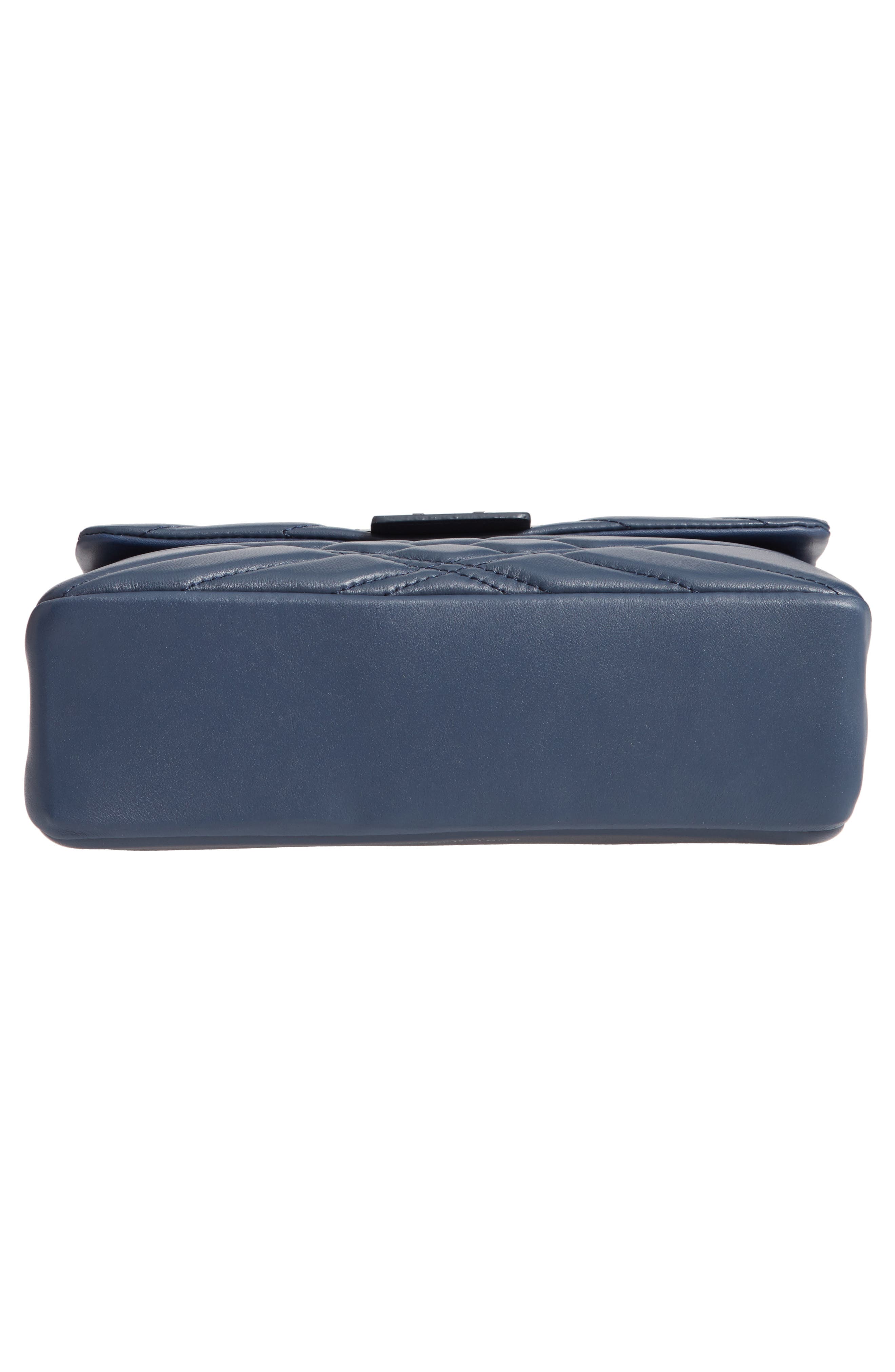 Mayfair Quilted Leather Shoulder Bag, Alternate, color, BLUE/ DARK