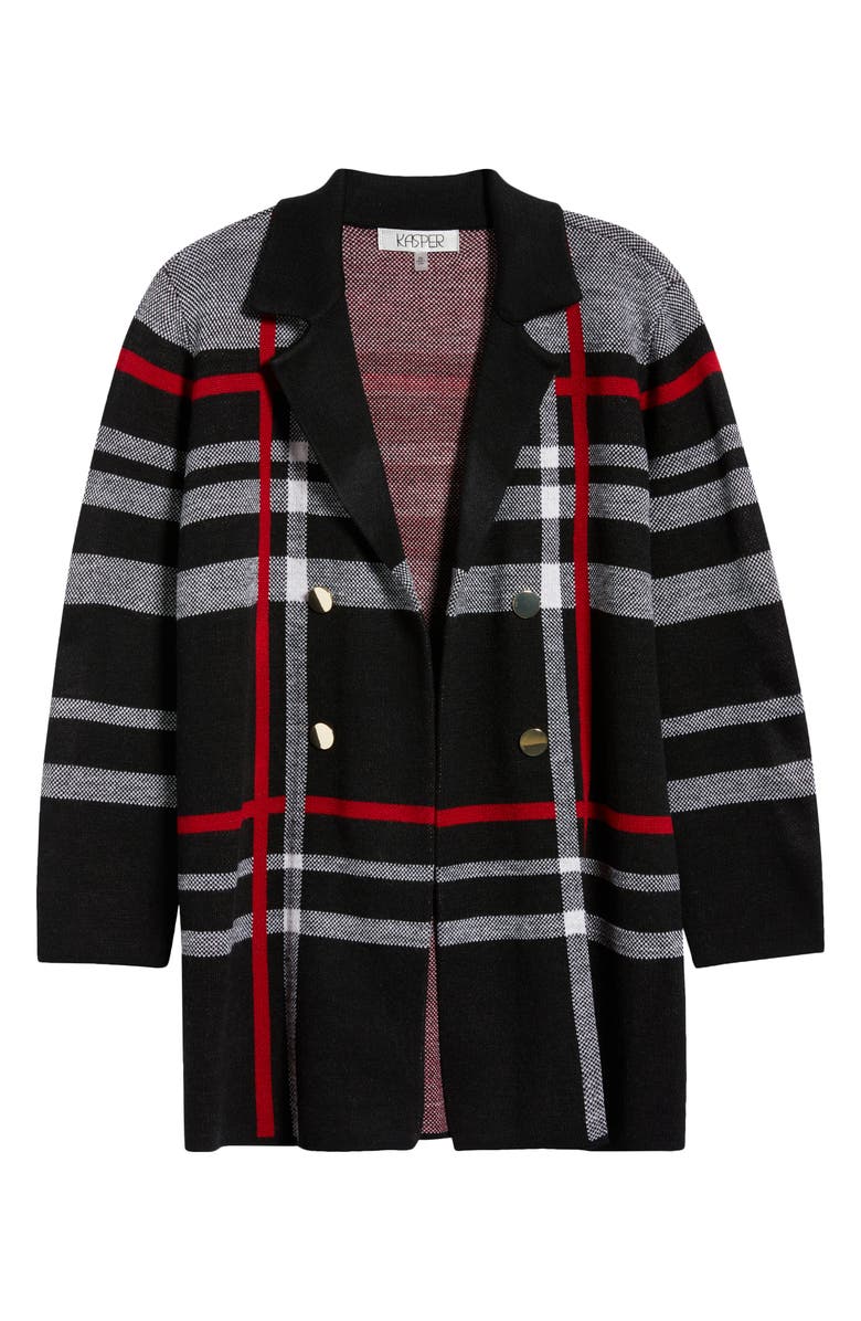 KASPER Double Breasted Coatigan, Main, color, Black Multi