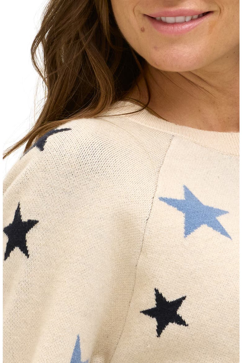 Deandra Star Sweater, Alternate, color, TAPIOCA / GALAXY