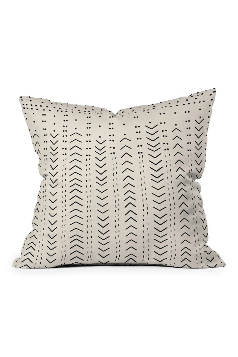 Iveta Mudcloth Throw Pillow, Main, color, BEIGE