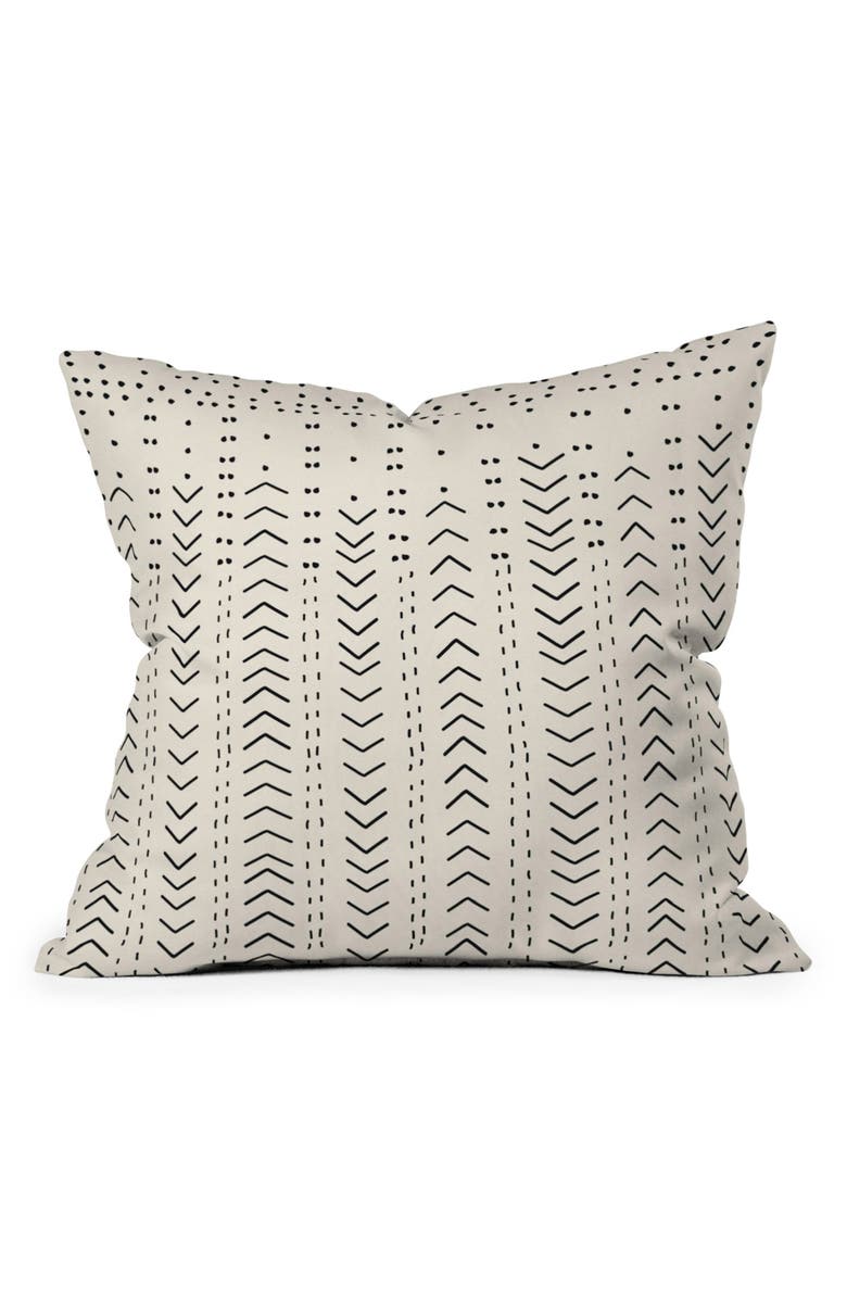 Deny Designs Iveta Mudcloth Throw Pillow, Main, color, Beige
