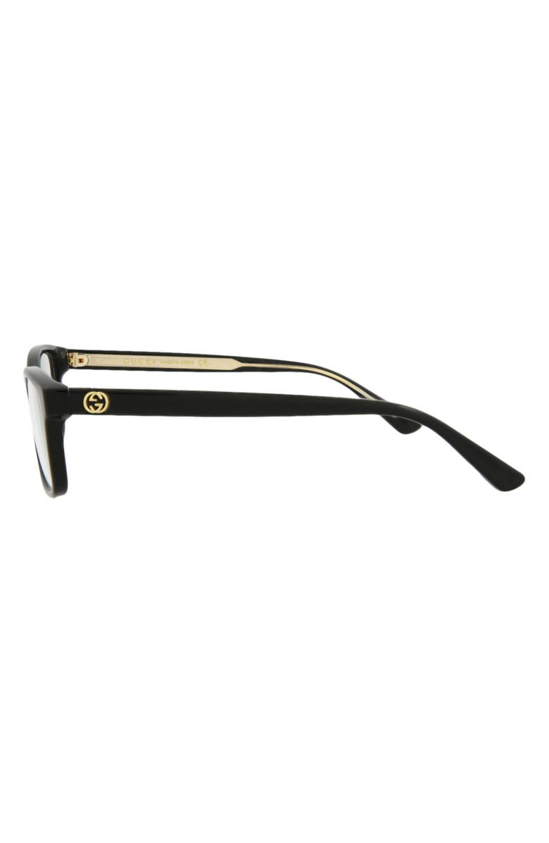 Gucci 54mm Optical Glasses, Alternate, color, Black Black Transparent