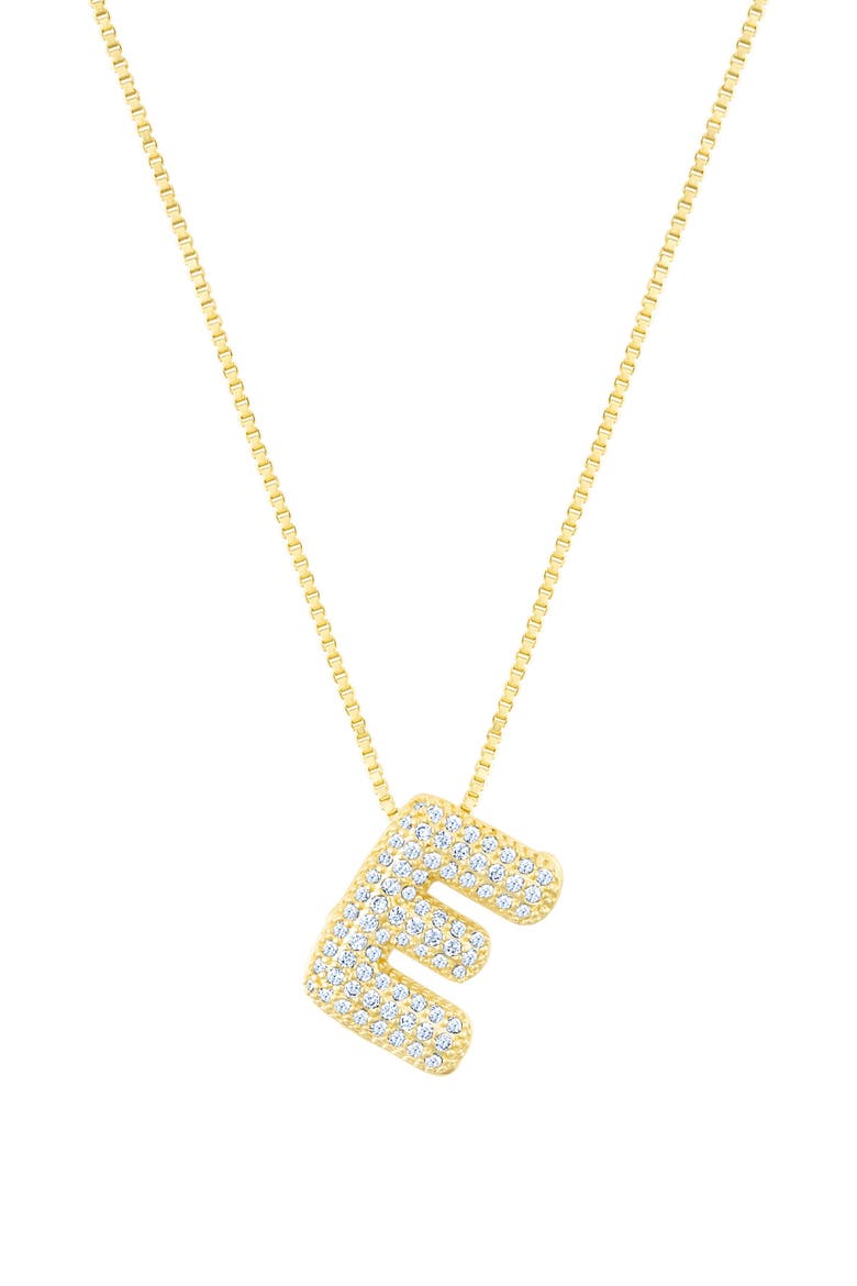 Pavé Bubble Initial Pendant Necklace, Main, color, GOLD-E