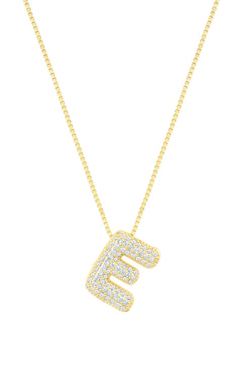 Pavé Bubble Initial Pendant Necklace