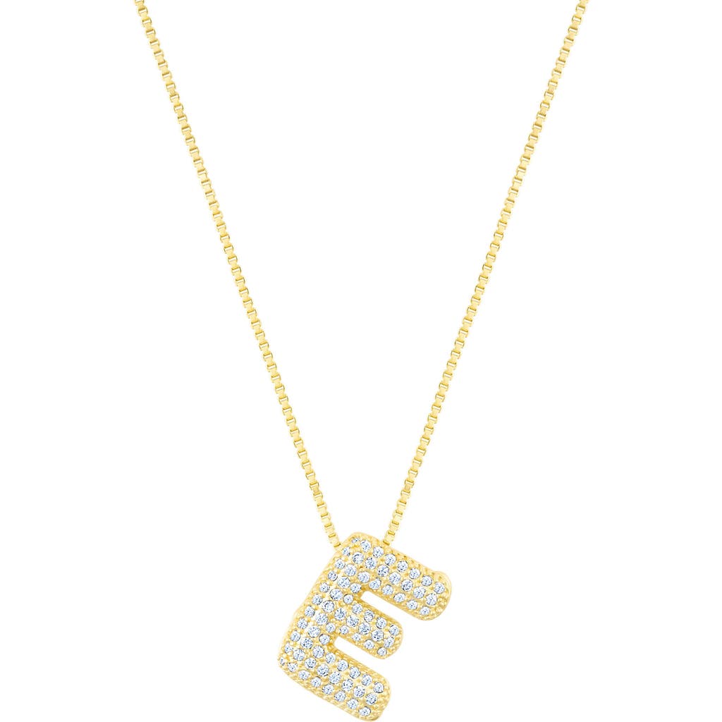 Adornia Pavé Bubble Initial Pendant Necklace In Gold-e