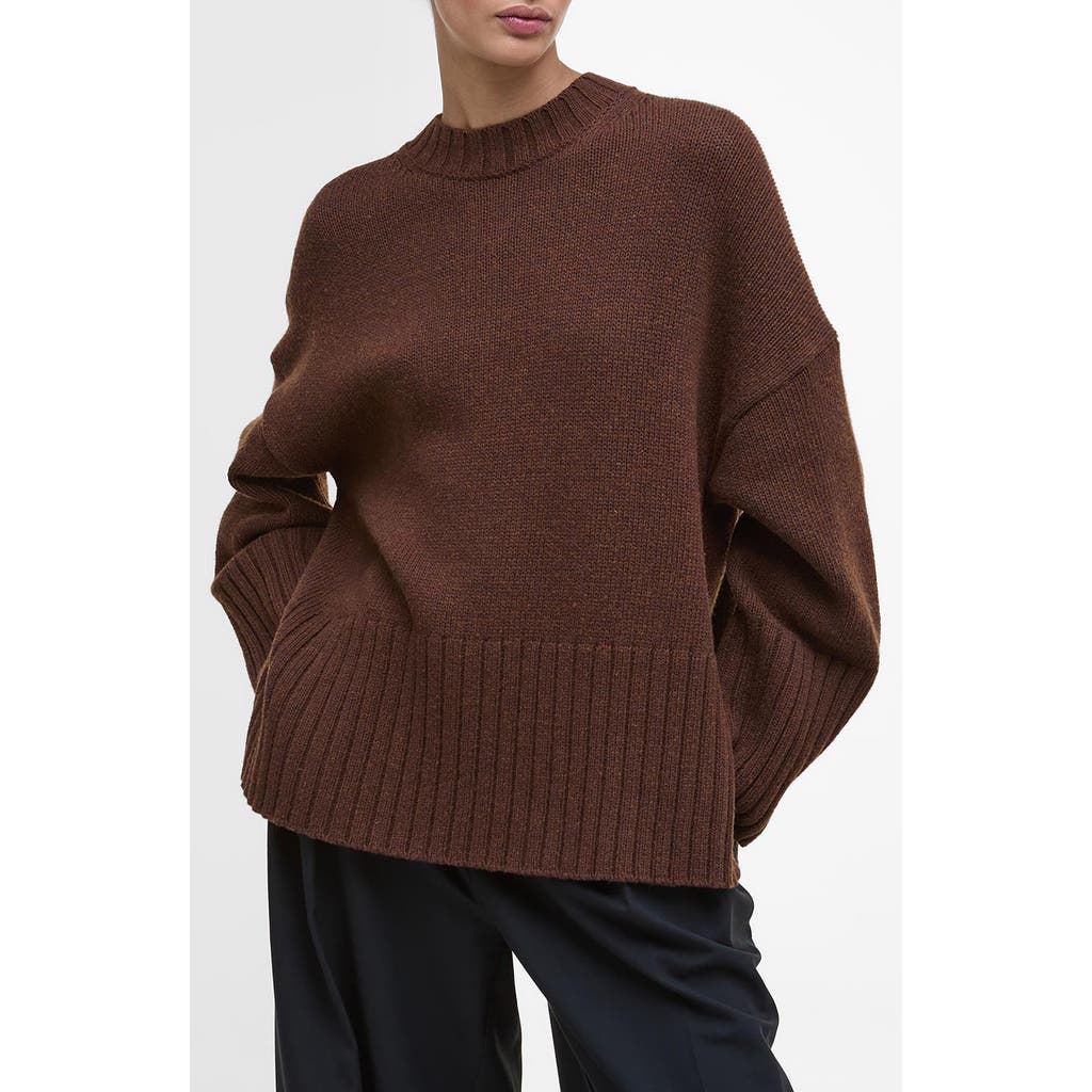 Barbour Sophia Cotton & Wool Blend Tunic Sweater In Brown