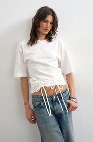 Topshop Drawstring Hem T-Shirt