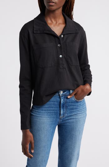 Wyeth Penelope Button-up Top In Black