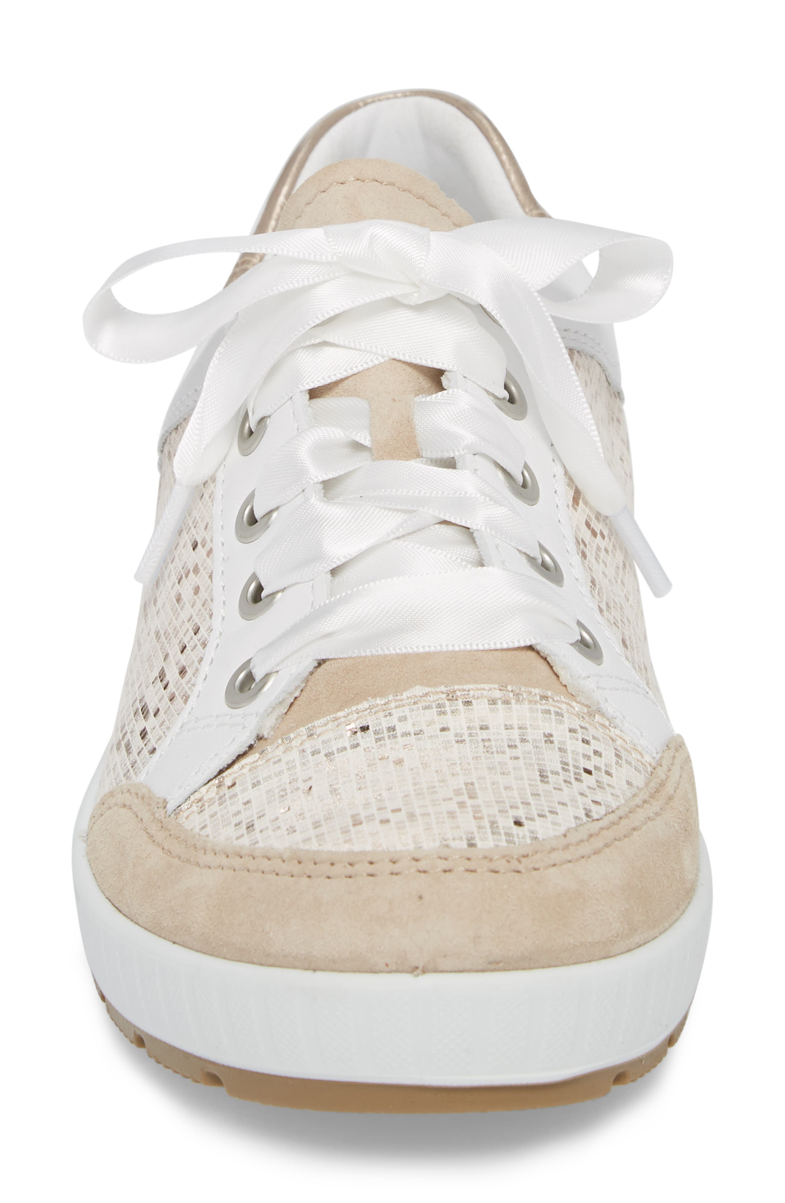 Nicole Sneaker, Alternate, color, BEIGE/ TAUPE LEATHER