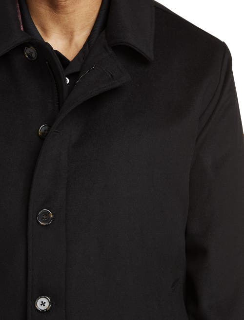 Oak Hill Wool Blend Basic Overcoat In Black