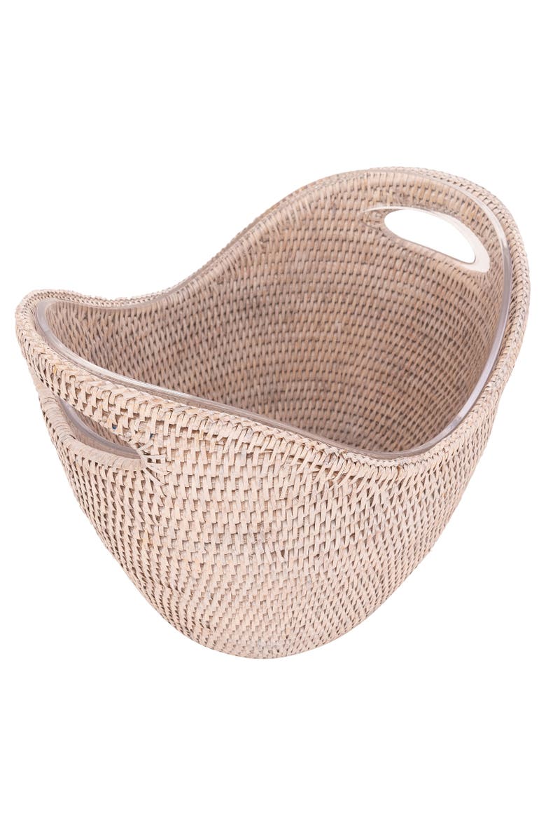 Artifacts Trading Company<sup>™</sup> Artifacts Rattan Champagne Bucket with Acrylic Insert, Alternate, color, White Wash