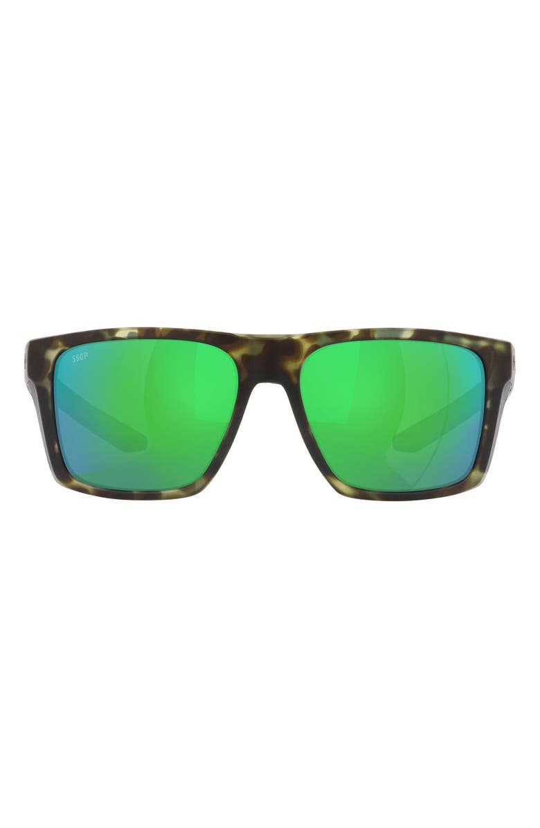 Costa Del Mar 57mm Polarized Square Sunglasses, Main, color, Green