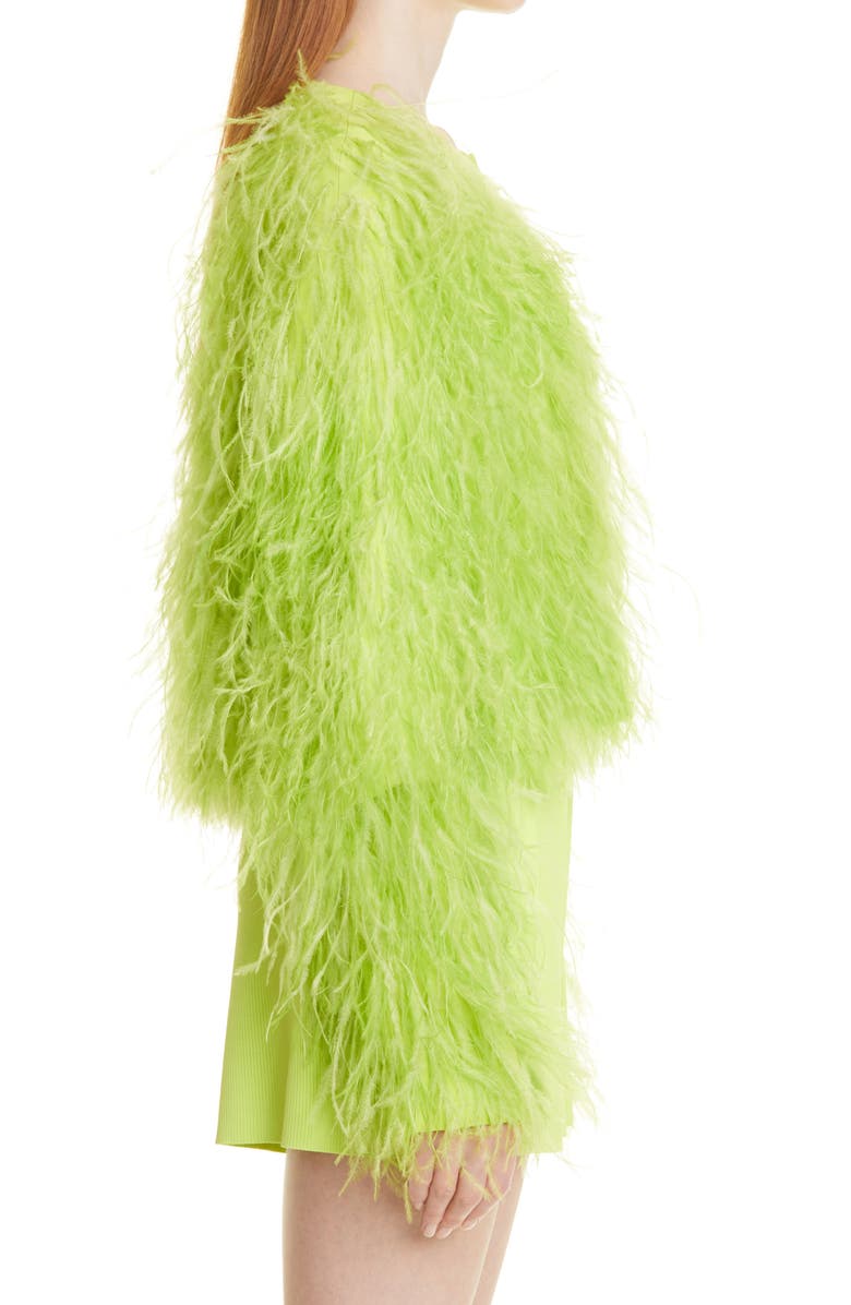 LAPOINTE Ostrich Feather Crop Jacket, Alternate, color, 