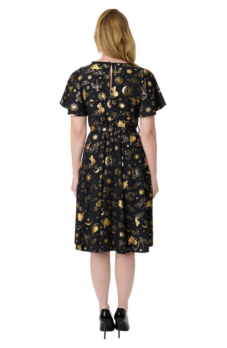 Unique Vintage 1930s Swing Dress, Alternate, color, Black Gold Princess