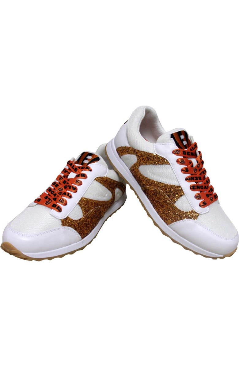 CUCE Women's Cuce White Cincinnati Bengals Glitter Sneakers, Alternate, color, White