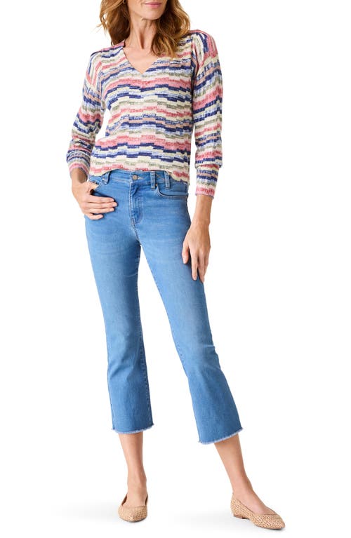 Nic + Zoe Nic+zoe Abstract Stripe Sweater In Pink Multi