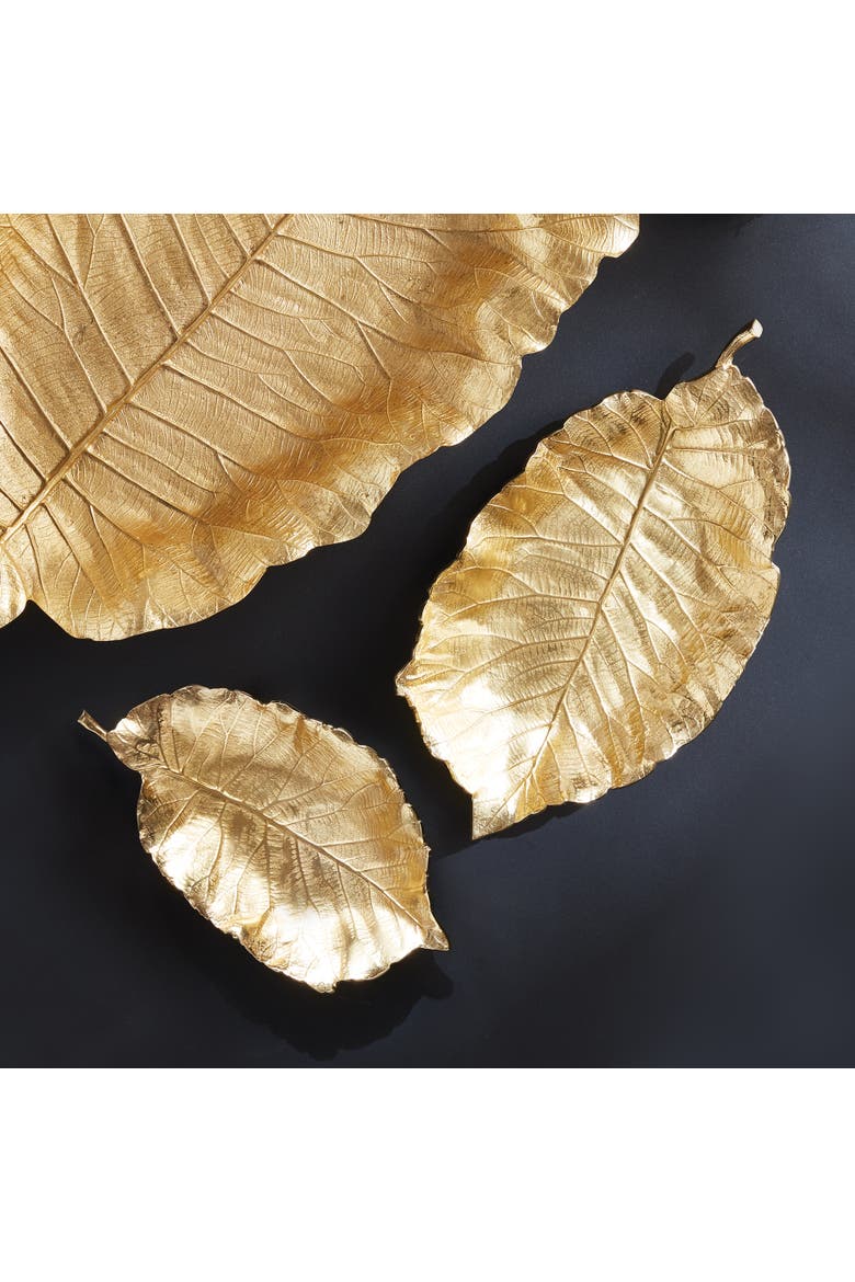 Alegra Leaf Trays Set of 2, Alternate, color, Gold