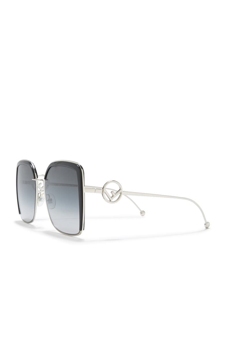 Fendi 58mm Oversized Metal Square Sunglasses, Alternate, color,