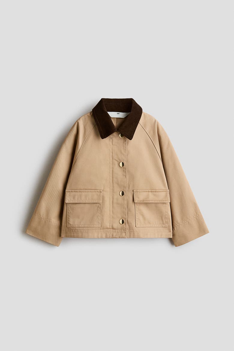 Corduroy-collar Utility Jacket, Main, color, Beige