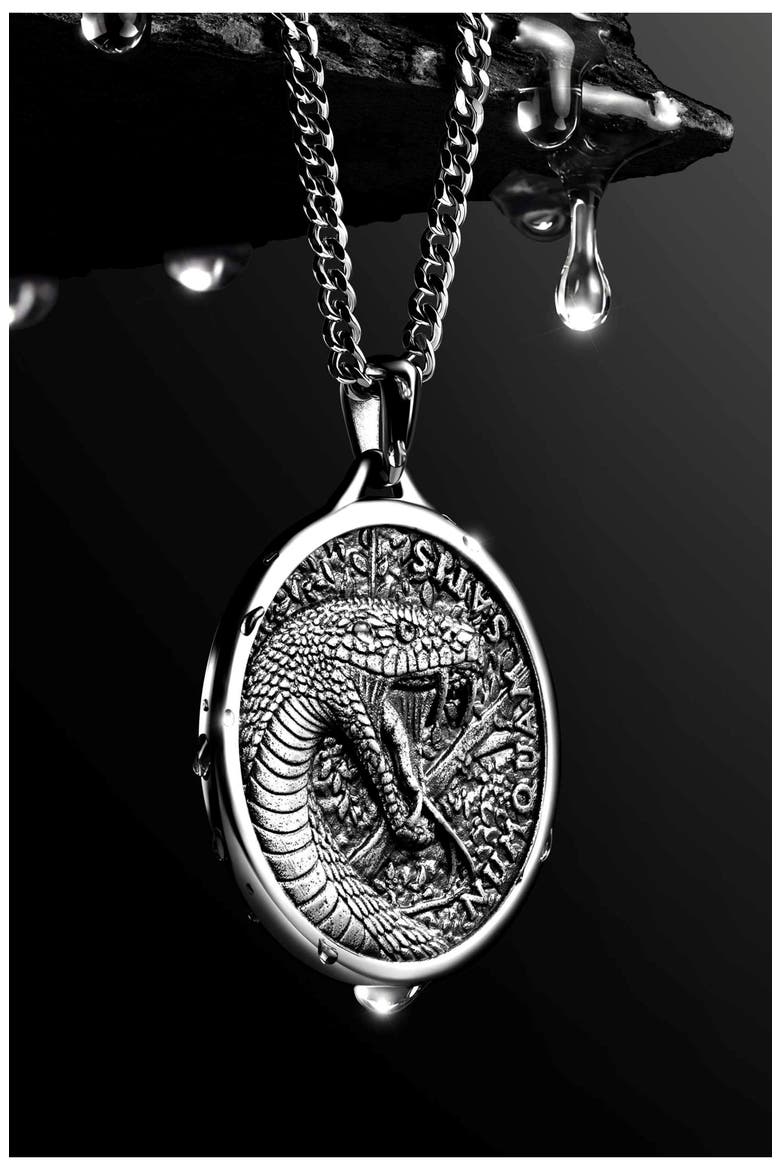Gender Inclusive The Mamba Pendant Necklace, Alternate, color, SILVER