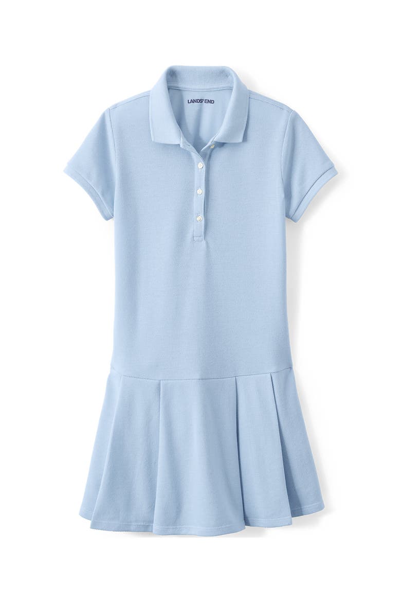 School Uniform Girls Short Sleeve Mesh Pleated Polo Dress, Alternate, color, Blue