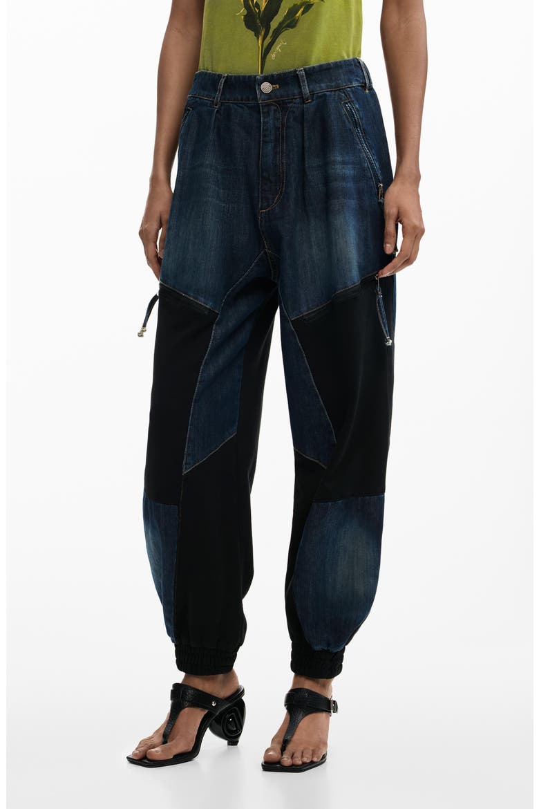 Barrel Leg Jeans, Main, color, MEDIUM BLUE