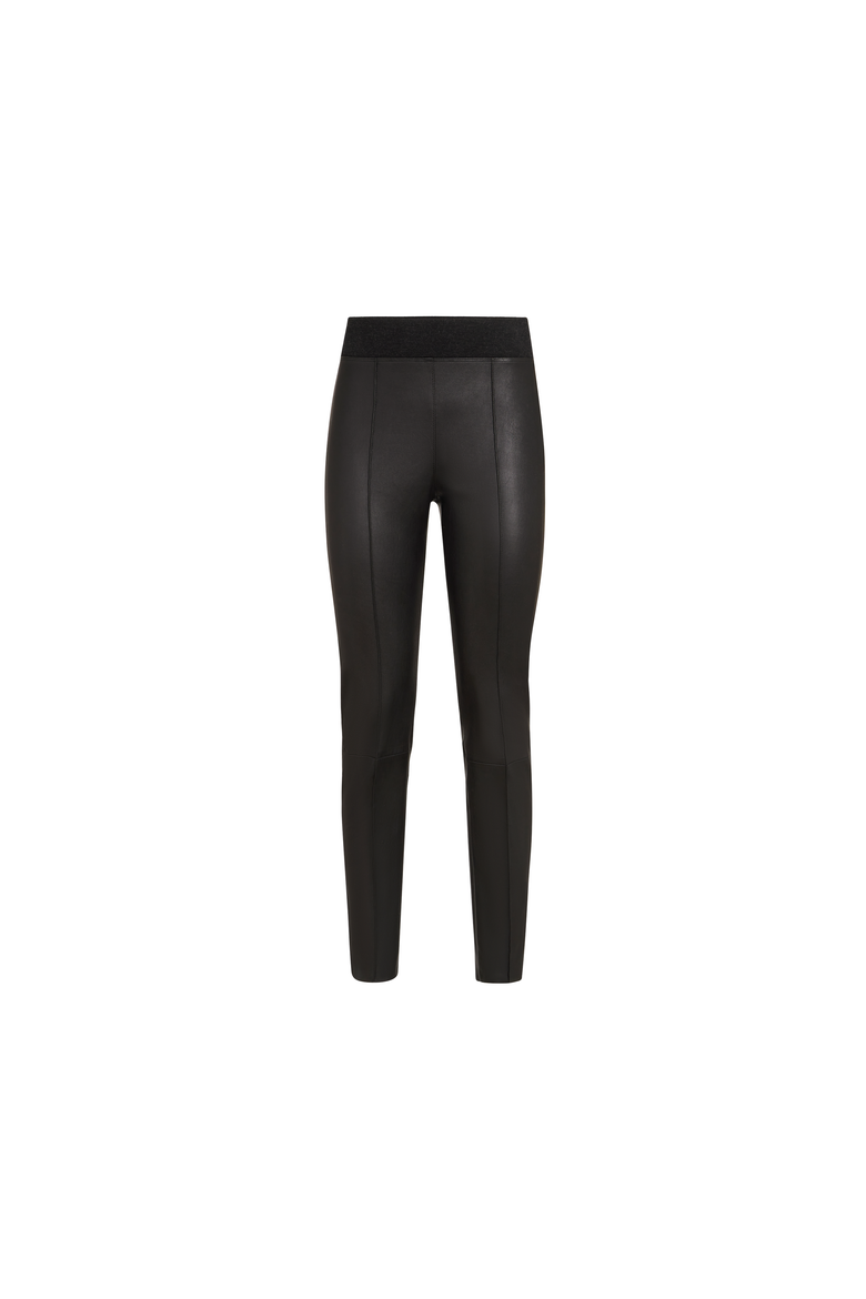 Stretch nappa leather leggings, Alternate, color, Black