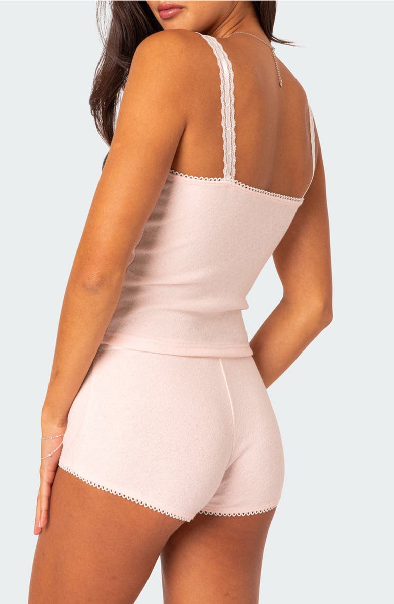 EDIKTED Mariana Pointelle Lace Tank, Alternate, color, Light-Pink