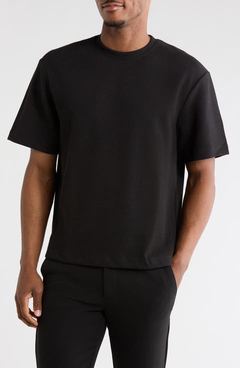 Textured Relaxed Fit Crewneck T-Shirt