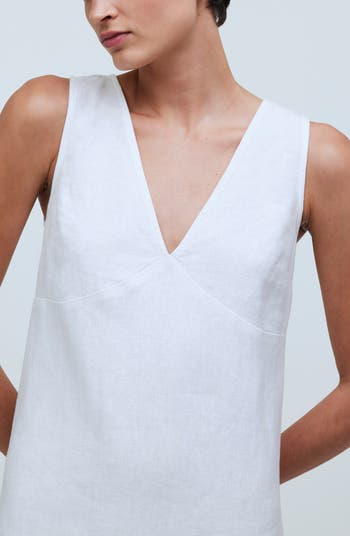 Cross Back A-Line Linen Minidress