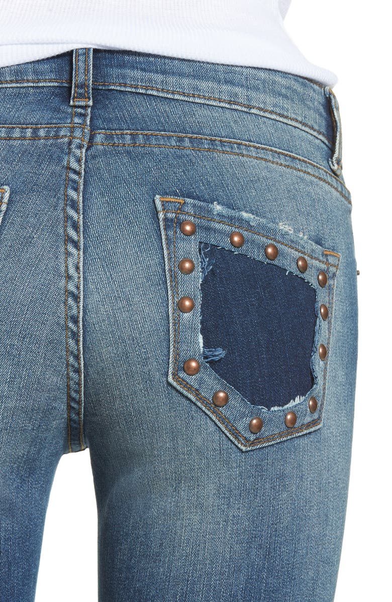 STS Blue Taylor Fray Hem Straight Leg Jeans, Alternate, color, 