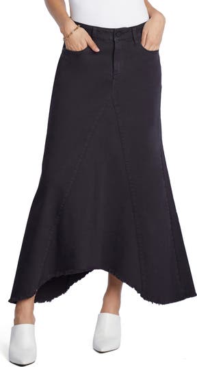 Wash Lab Denim Selma Pieced Asymmetric Denim Maxi Skirt