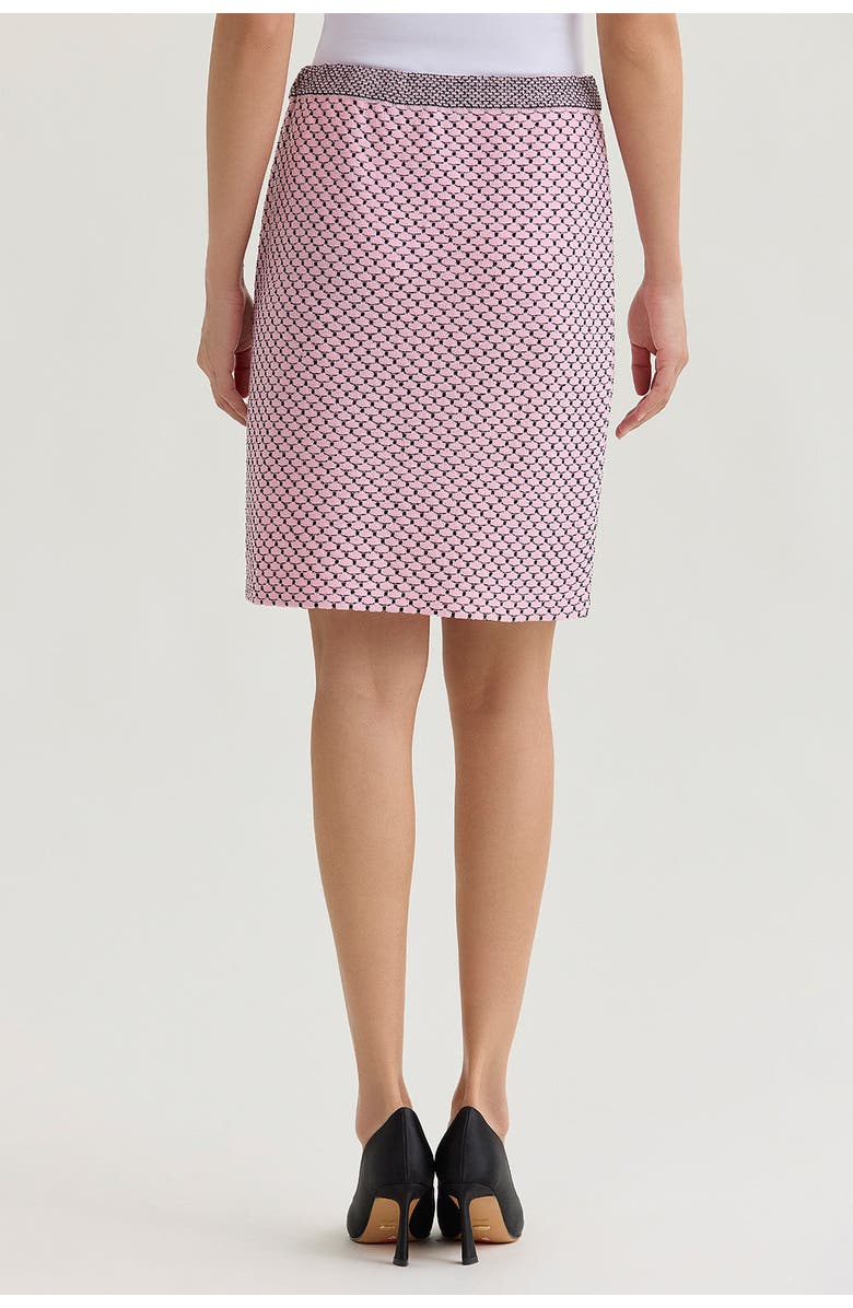Ming Wang x Family Savvy Shell Stitch Straight Knit Skirt, Alternate, color, Perfect Pink/Black
