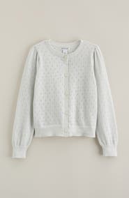Nordstrom Kids' Pointelle Sparkle Cardigan