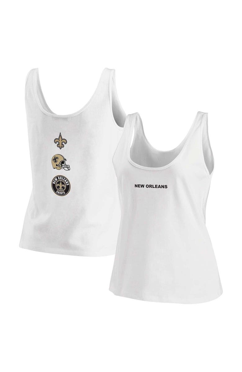 WEAR by Erin Andrews Women's WEAR by Erin Andrews White New Orleans Saints Team Scoop Neck Tank Top, Main, color,