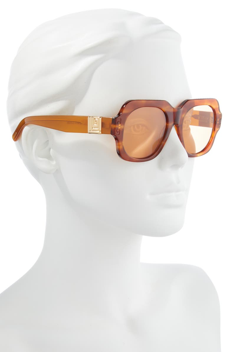 Pared 51.5mm Square Sunglasses, Alternate, color, Havana Solid Amber Lenses