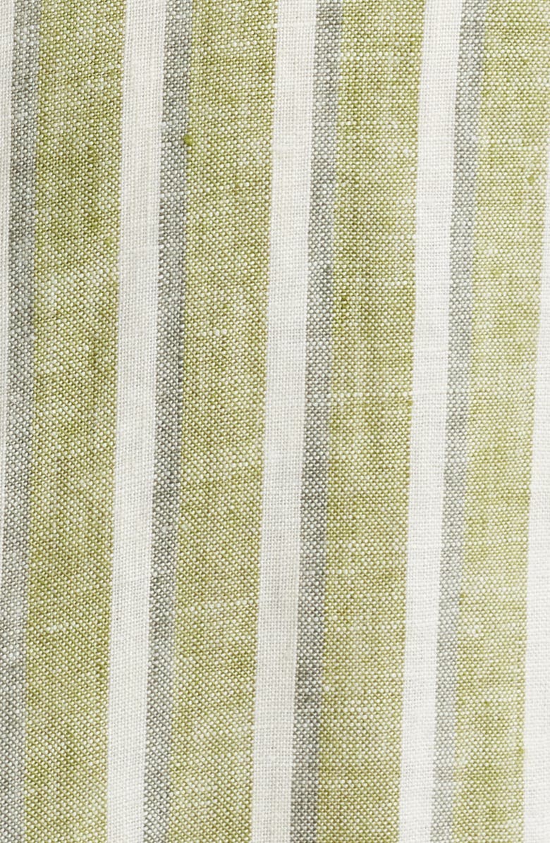 NN07 Enzo 5728 Stripe Linen Button-Up Shirt, Alternate, color, Green Stripe