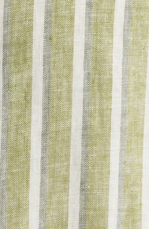 Nn07 Enzo 5728 Stripe Linen Button-up Shirt In Green